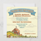 Aangepaste Rustieke Woodland Schuur Huwelijksuitno Kaart (Achterkant)