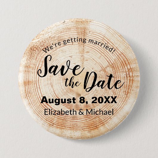 Aangepaste Rustige bruiloft met houtsnippers Bespa Ronde Button 7,6 Cm (Voorkant)