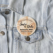 Aangepaste Rustige bruiloft met houtsnippers Bespa Ronde Button 7,6 Cm (In situ)