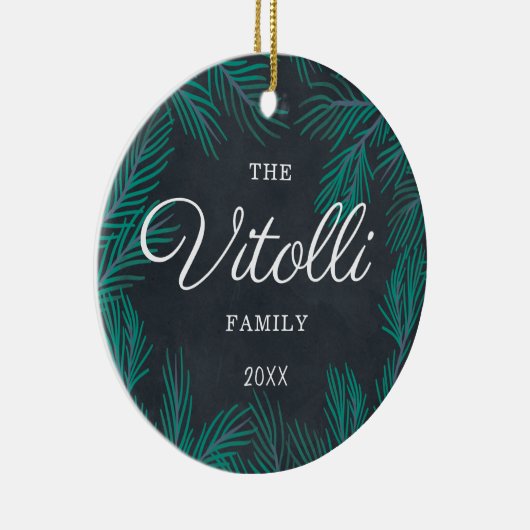 Aangepaste Rustige Farmhouse-naam Keramisch Ornament (Rechts)