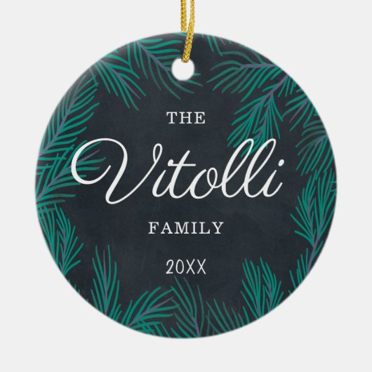 Aangepaste Rustige Farmhouse-naam Keramisch Ornament (Voorkant)