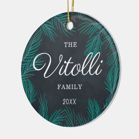 Aangepaste Rustige Farmhouse-naam Keramisch Ornament (Links)