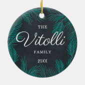 Aangepaste Rustige Farmhouse-naam Keramisch Ornament (Achterkant)