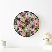 Aangepaste Rustige houten bloemen Tropische bloeme Grote Klok (Huis)