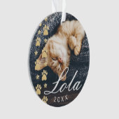 Aangepaste Rustige houten Gold Pet Pw Print Foto Ornament (voorkant)
