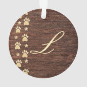 Aangepaste Rustige houten Gold Pet Pw Print Foto Ornament (achterkant)
