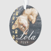 Aangepaste Rustige houten Gold Pet Pw Print Foto Ornament (voorkant)