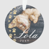 Aangepaste Rustige houten Gold Pet Pw Print Foto Ornament (voorkant)