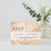 Aangepaste Rustige houten korrel RSVP gereserveerd Kaartje (Staand voorkant)