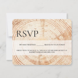 Aangepaste Rustige houten korrel RSVP gereserveerd Kaartje