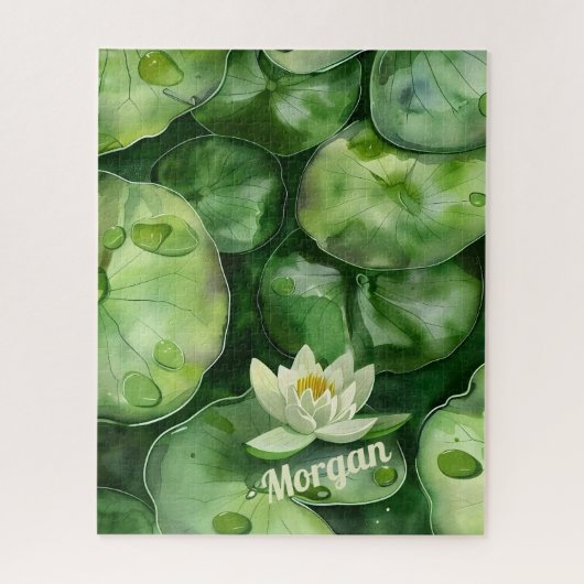 Aangepaste rustige Waterverf vijver | Lotus Art Gi Legpuzzel (Verticaal)