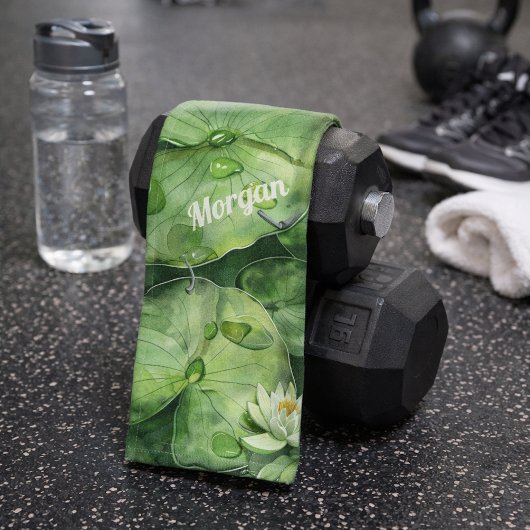 Aangepaste rustige Waterverf vijver | Lotus Art Sp Handdoek