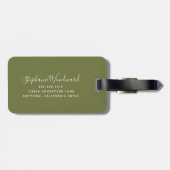 Aangepaste Rustige zonnebloem Groene Floral Bagagelabel (Achterkant horizontaal)