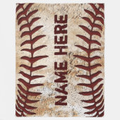 Aangepaste Rustische Baseball Blanket, JOUW TEKST Fleece Deken (Voorkant)