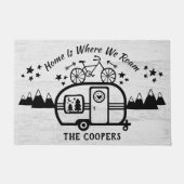 Aangepaste Rustische Camping Trailer Rv Lifestyle Deurmat (Voorkant)