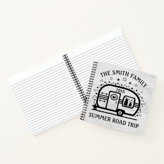 Aangepaste Rustische Camping Trailer Rv Lifestyle Notitieboek (Binnen)