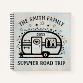 Aangepaste Rustische Camping Trailer Rv Lifestyle Notitieboek (Voorkant)