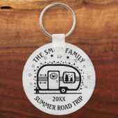 Aangepaste Rustische Camping Trailer Rv Lifestyle Sleutelhanger (Voorkant)