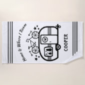 Aangepaste Rustische Camping Trailer Rv Lifestyle Strandlaken (Voorkant)