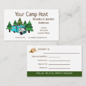 Aangepaste RV Camp Host | Visitekaartje voor kampe (Voorkant / Achterkant)