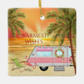Aangepaste RV Camper Beach kerst Keramisch Ornament (Voorkant)