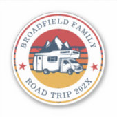 Aangepaste RV Road Trip Matching Familie Vakantie Sticker (Voorkant)