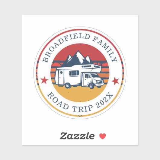 Aangepaste RV Road Trip Matching Familie Vakantie Sticker (Vel)