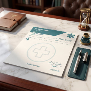 Aangepaste RX-blok teal arts recept medisch Notitieblok