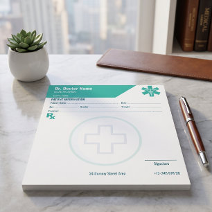 Aangepaste RX-blok teal arts recept medisch Notitieblok