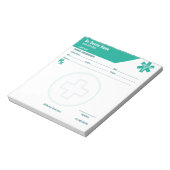 Aangepaste RX-blok teal arts recept medisch Notitieblok (Linkerzijde)