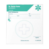 Aangepaste RX-blok teal arts recept medisch Notitieblok (Voorkant)