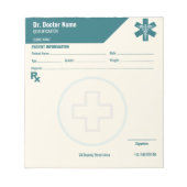 Aangepaste RX-blok teal arts recept medisch Notitieblok (Voorkant)