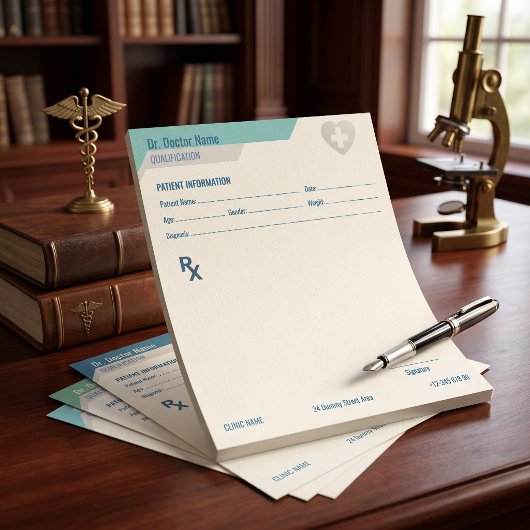 Aangepaste RX-pad voor artsen Bewerkbaar recept Notitieblok