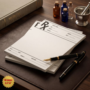Aangepaste RX-receptenblok voor artsen, apothekers Notitieblok