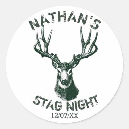 Aangepaste 's nachts Antlers Ronde Sticker (Voorkant)
