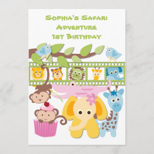 Aangepaste Safari Adventure Birthday Invitation Kaart