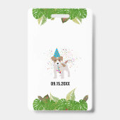 Aangepaste Safari Jungle Zoo Verjaardagsfeest Pas Badge (Achterkant)