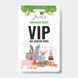 Aangepaste Safari Jungle Zoo Verjaardagsfeest Pas  Badge