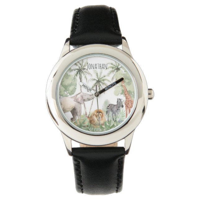 Aangepaste Safari naam horloge voor kinderen (Voorkant)
