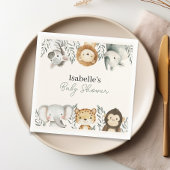Aangepaste Safari Oerwoud Dieren Baby shower Papie Servet