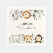 Aangepaste Safari Oerwoud Dieren Baby shower Papie Servet (Voorkant)