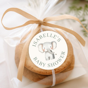 Aangepaste Safari Oerwoud Olifant Baby shower Ronde Sticker