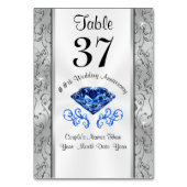 Aangepaste saffier Jubileum Tafelnummer Kaarten (Achterkant)