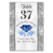 Aangepaste saffier Jubileum Tafelnummer Kaarten (Voorkant)