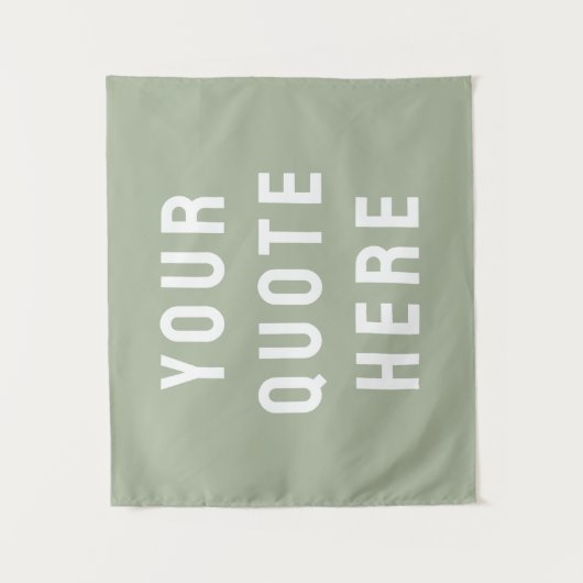 Aangepaste Sage Banner Gepersonaliseerd Uw Quote W Wandkleed (Voorkant)