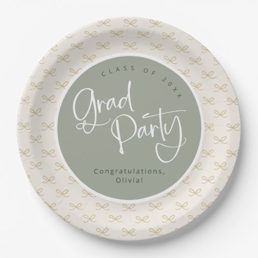 Aangepaste Sage Gold Class van 2025 Afstudeerder P Papieren Bordje (Voorkant)