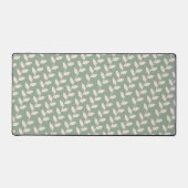 Aangepaste Sage Green 70s Retro Leaf Patroon Bureaumat (Voorkant)