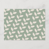 Aangepaste Sage Green 70s Retro Leaf Patroon Feestdagenkaart (Voorkant)