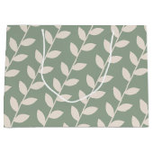 Aangepaste Sage Green 70s Retro Leaf Patroon Groot Cadeauzakje (Voorkant)