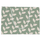 Aangepaste Sage Green 70s Retro Leaf Patroon Groot Cadeauzakje (Achterkant)